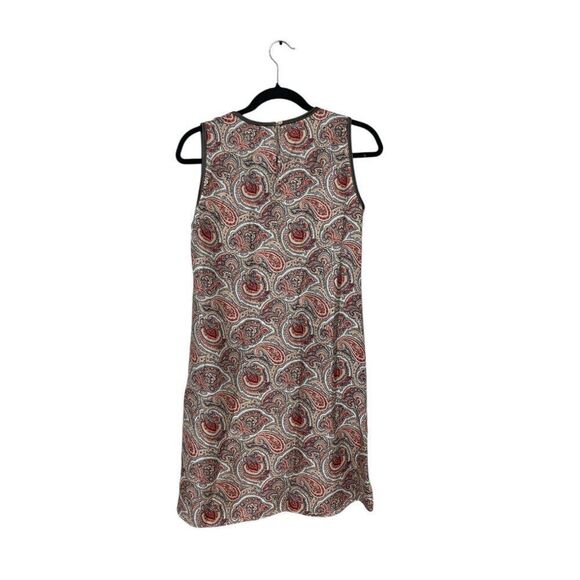 Massimo Dutti Mini Tank Silk Dress EU 36 US 4 Red Paisley V-neck 6603/843 NWT - Picture 3 of 16